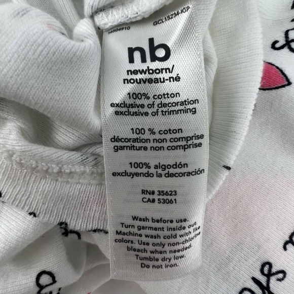 Carter’s Baby White Ruffled Sleeveless Onesie Bodysuit Size Newborn - Picture 5 of 5